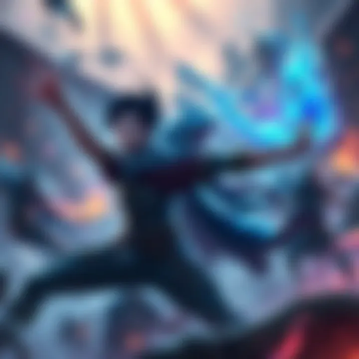 A mage casting spells in a midlane, surrounded by key items like Totem and Reaver, showcasing effective build strategies