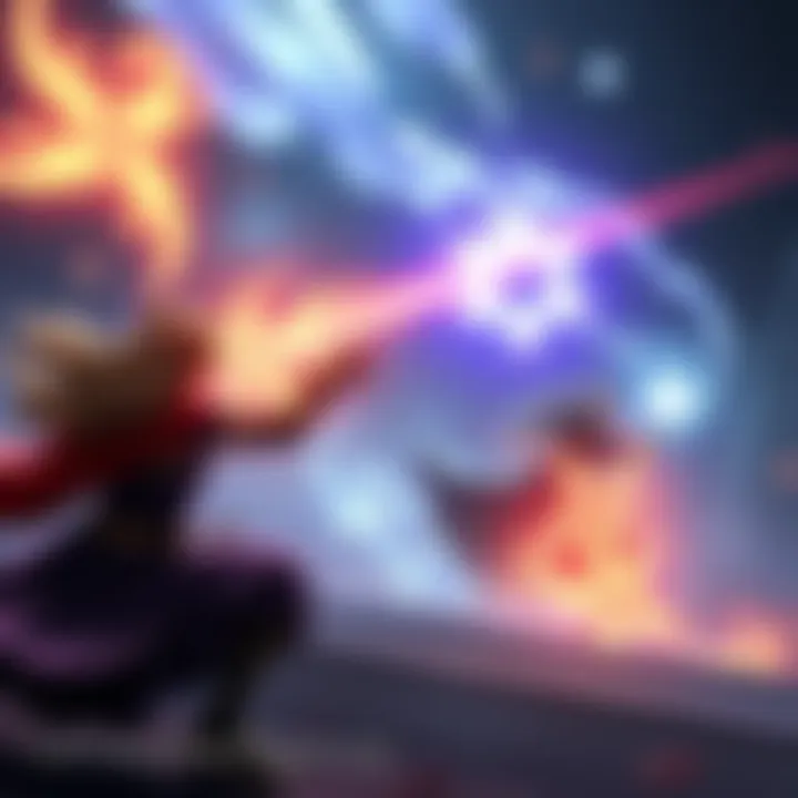 A scene showing magical spells being cast in a tactical battle from FF Tactics