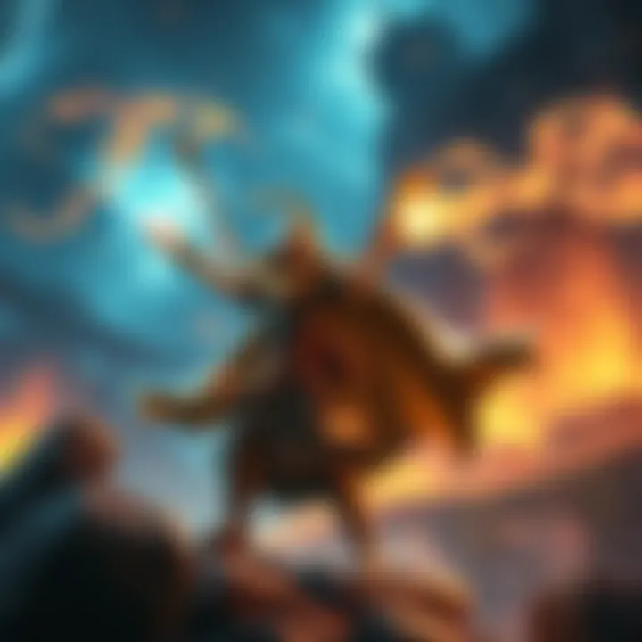 A mage casting a spell with glowing magic effects around them in a fantasy setting.
