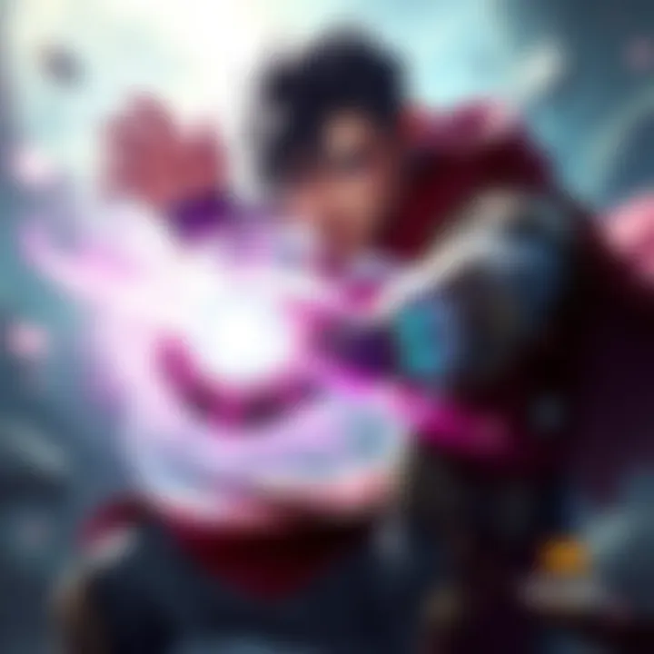 A character casting a powerful spell with glowing energy around them in a fantasy game world.