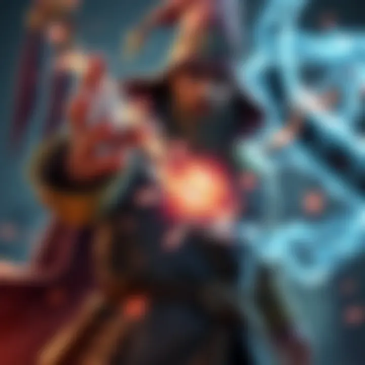 A wizard casting a spell with glowing energy around it, showing frustration with auto-cast feature not activating