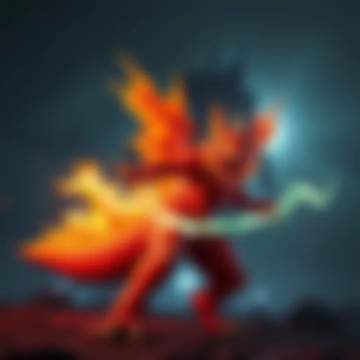 Magma Almudron showcases its fiery design, engaging in a fierce combat stance while Agnaktor looms in the background, ready for a showdown.