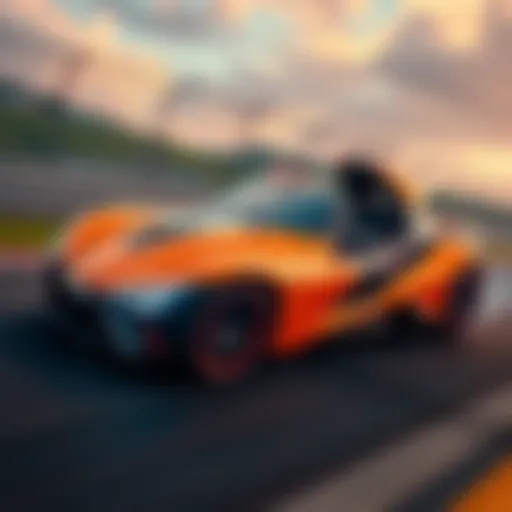 The MaiMai vehicle racing ahead on a track, showcasing its speed and sleek design.