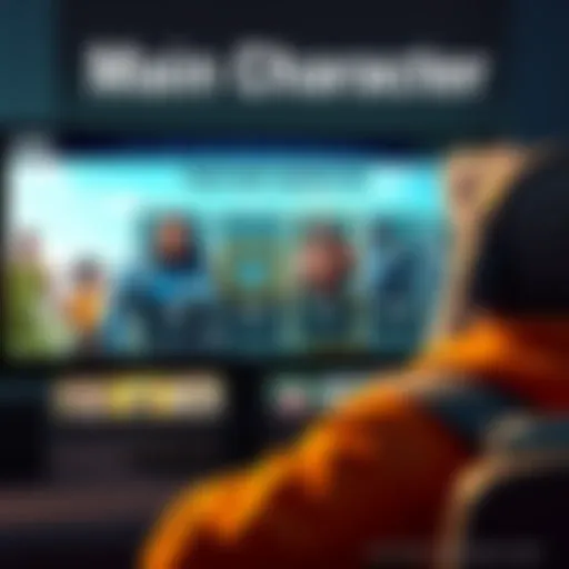 A gamer contemplating different character options on a screen, showing Mauga and Doomfist among others.