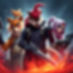 Popular gaming characters like Mauga, Roadhog, and Emre representing different roles, showcasing their unique styles and abilities.