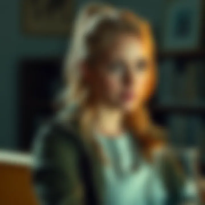 Maisy Stella portraying her character Chloe in a scene from the series