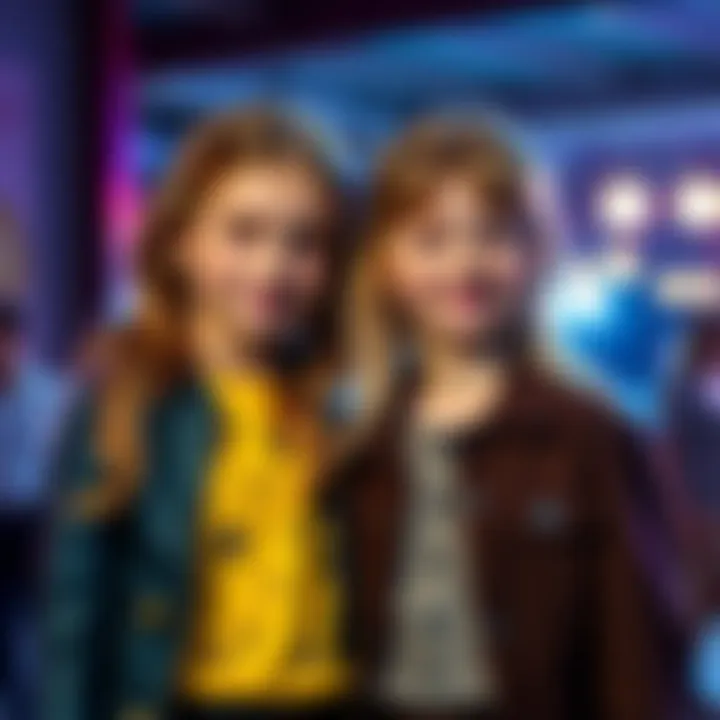 Maisy Stella and Tatum Grace Hopkins pose together in character as Chloe and Max, showcasing their roles from the upcoming show.