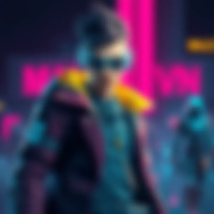 Male V character from Cyberpunk ready in Fortnite with a stylish outfit and futuristic look