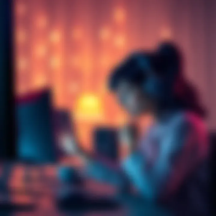 Malenia looking frustrated at her computer while reaching out for help from a friend