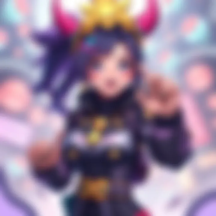 Illustration of Mama Hong, a new gaming character with a unique design and vibrant colors