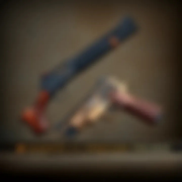 A side-by-side view of Mammoth hunting pistol and Wrecker tactical hybrid shotgun, showcasing their distinct designs and features.