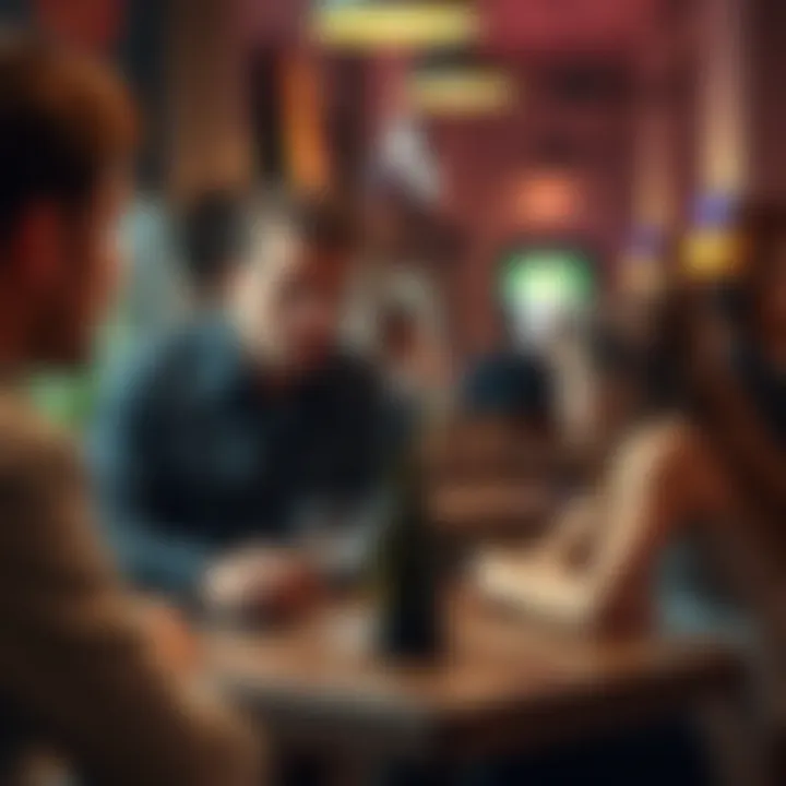 A 30-year-old man sitting at a table with a 15-year-old girl during their date, looking tense as they are confronted by an onlooker.