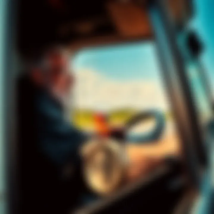 A man smiles while driving his truck down a sunny road right after enjoying a cold beer
