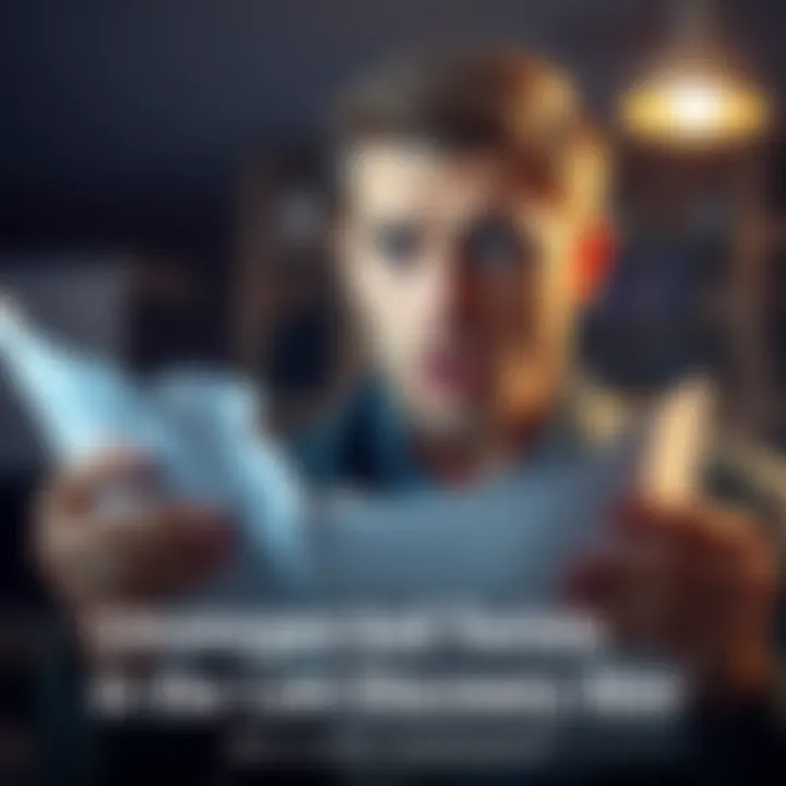 A man looks surprised while holding a document that reveals surprising information about a personal story.