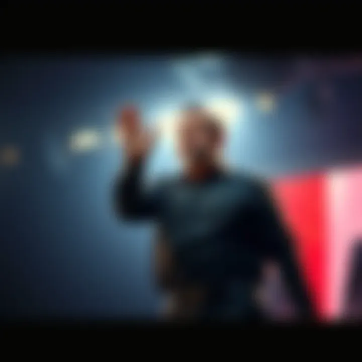 A man standing confidently, raising his hand as if making a vow, with a determined expression on his face.