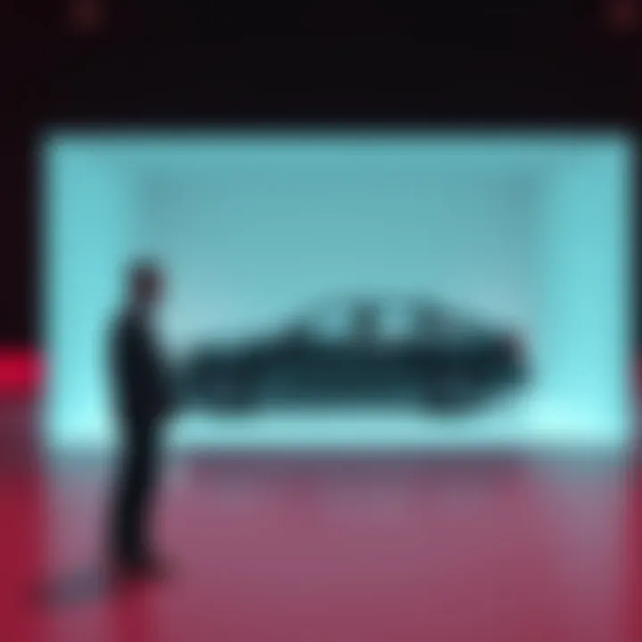 A man stands beside an empty space where an invisible car is claimed to be, with a surprised expression.