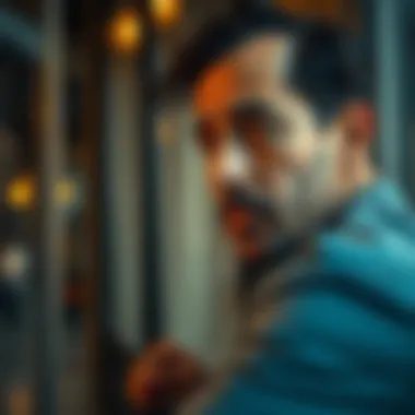 A thoughtful man with furrowed brows looking out the window, pondering life and fate, representing the thin line between luck and misfortune.