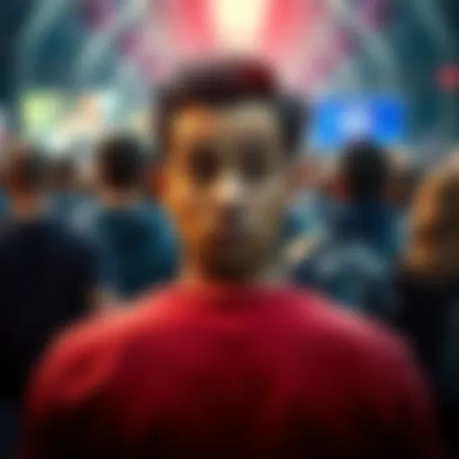 A man looks frustrated while facing a group of people who are turning their backs on him, showing clear signs of disrespect.