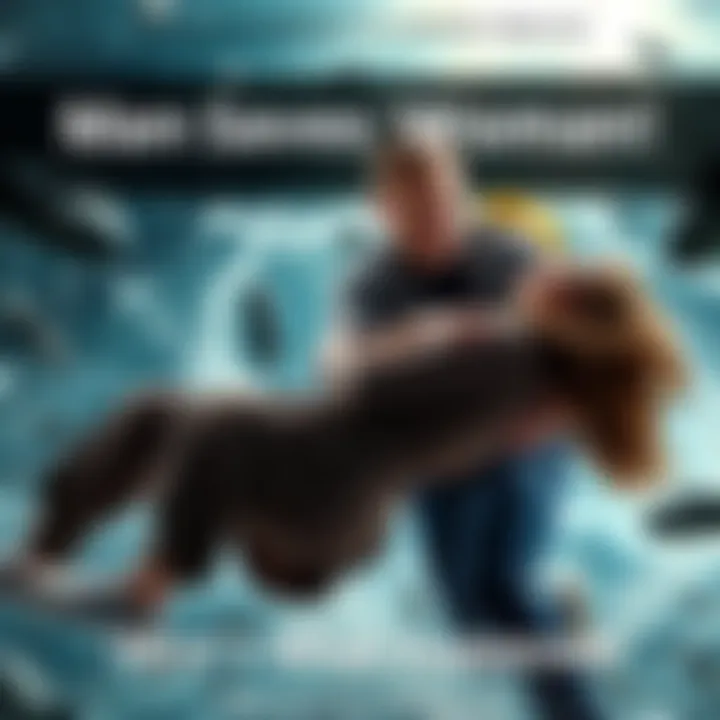 A man pulls a woman to safety in a dramatic rescue situation