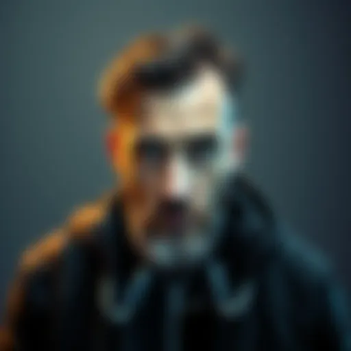 A man with a divided body, illustrating his challenges and resilience in everyday life.