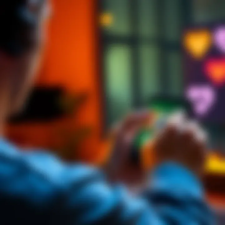 A person browsing the Xbox app on a smartphone, looking at games to wishlist