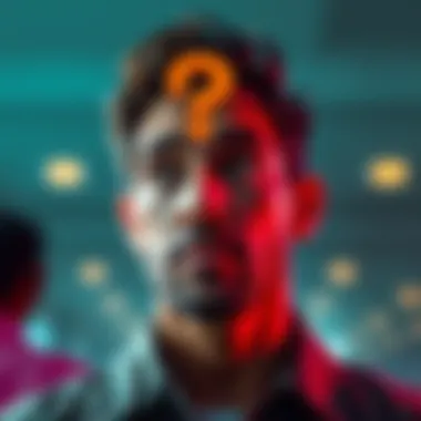 Man with question mark A man looking thoughtfully with a question mark above his head, symbolizing curiosity about rarity.