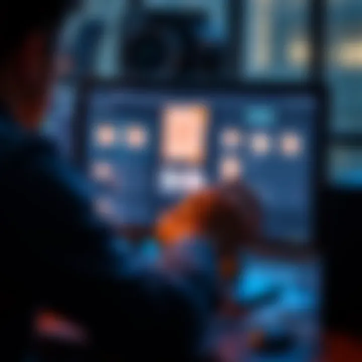 A person organizing digital attachments on a computer screen, with folders and documents displayed.