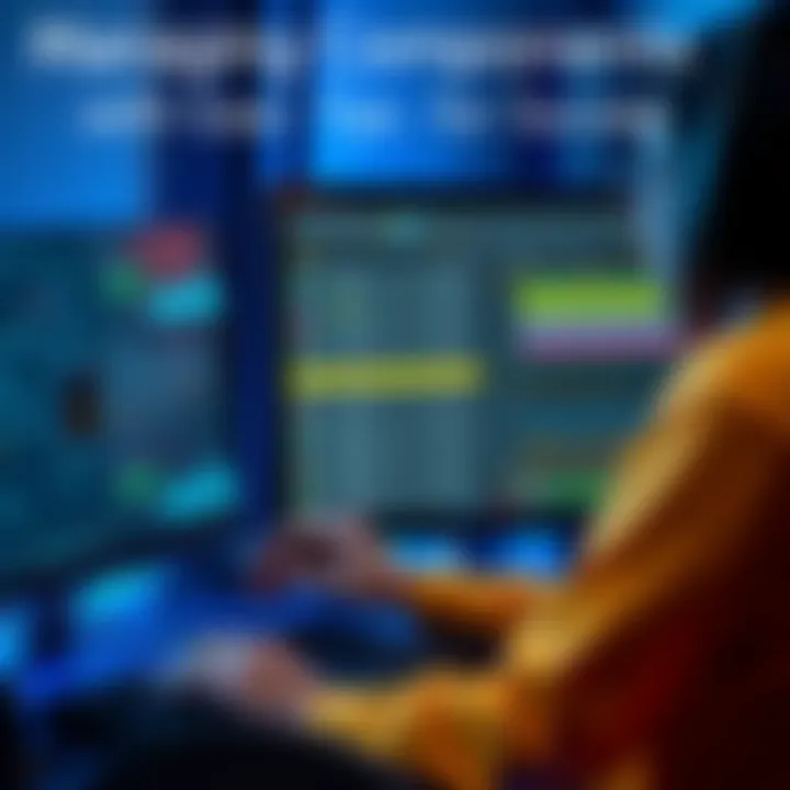 A person organizing components using presets on a computer screen, showing clear categories and labels.