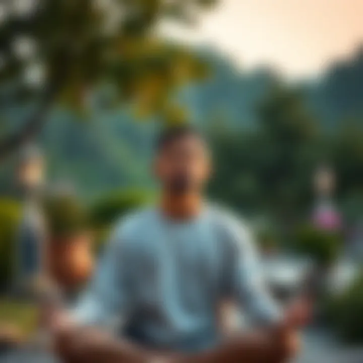 A person practicing mindfulness in a peaceful setting to reduce stress
