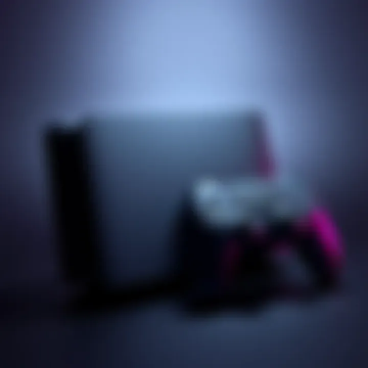 A sleek design of the Manette PS6 gaming console alongside its modern controller, showcasing its anticipated features and specifications.