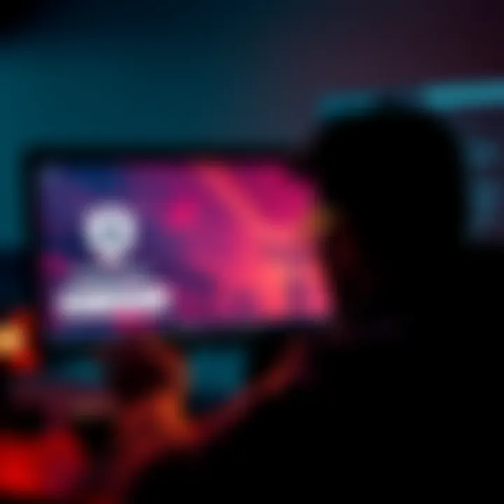 A person looking at a computer screen with a warning about downloading Manhunt 1 from Steamunlocked, emphasizing safety.