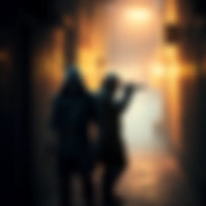 Two characters from Manhunt 2 standing in a dark alley, highlighting the game's dual protagonist system.