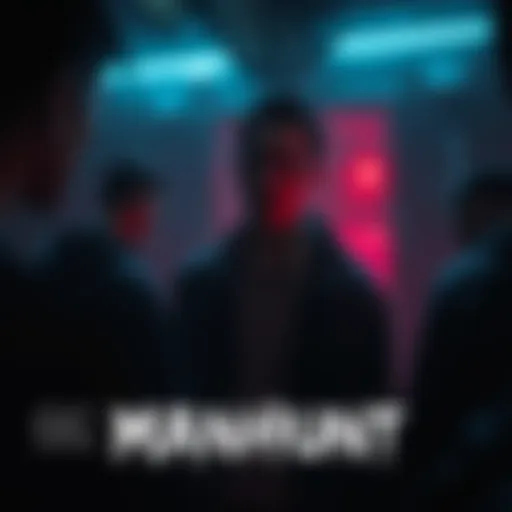 A gritty scene from Manhunt showing the main character in a tense moment surrounded by shadows and ominous surroundings.