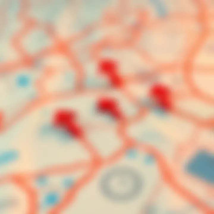 A simple map showing various paths with arrows pointing in different directions, indicating how to reach a destination without revealing specific details.