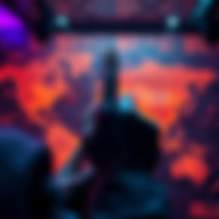 A map displayed with shapes that resemble a curled finger, sparking discussion among people.