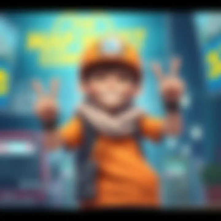 A player joyfully celebrates their achievement after finishing the map mastery quests for the Lil’ Street Sweeper, with a wide smile and victory signs in hand.