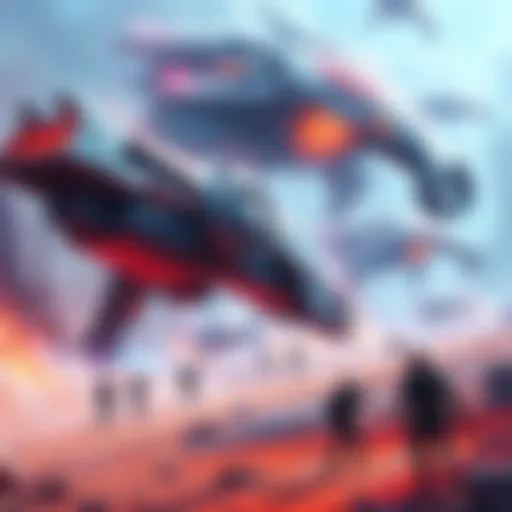 Illustration of a futuristic battlefield featuring new bosses and players engaged in PvE gameplay, highlighting the expanded Perimeter area.