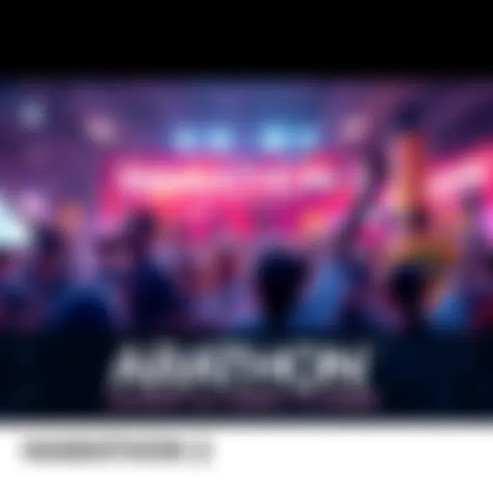 A group of excited fans gathered at a gaming event, celebrating the release of Marathon 2 with banners and merchandise.