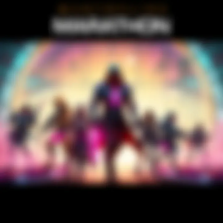 Marathon Game Art Style A vibrant scene showcasing Marathon's unique art style with dynamic characters and a futuristic setting.