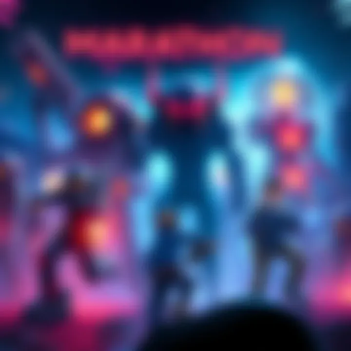 Marathon Game Artwork A colorful representation of the Marathon game showcasing its unique art style and characters, inviting players to engage with its world.