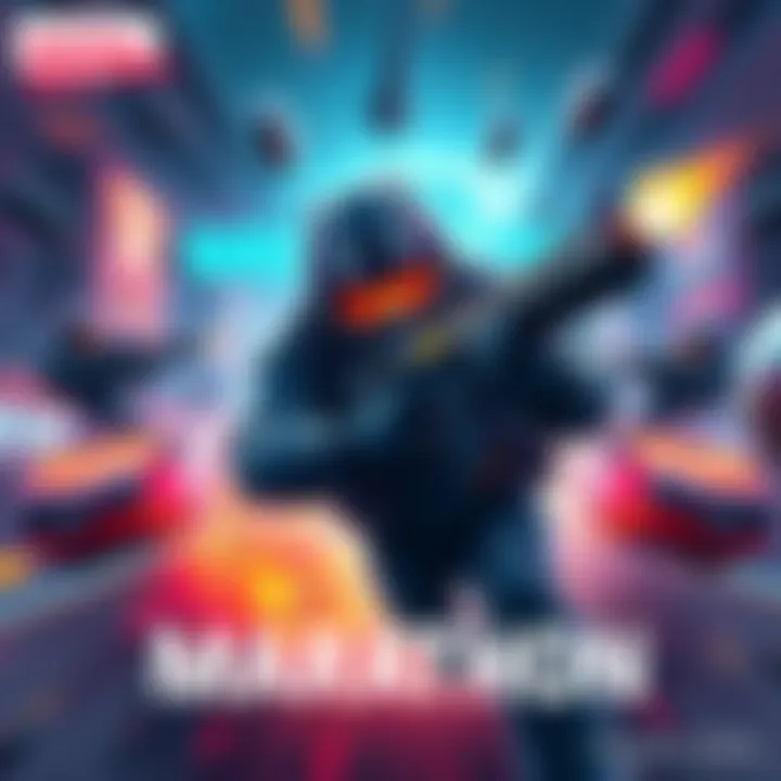 Marathon Game Cover Cover illustration showcasing the vibrant artwork and action in the game Marathon, featuring dynamic gun play and immersive environments.