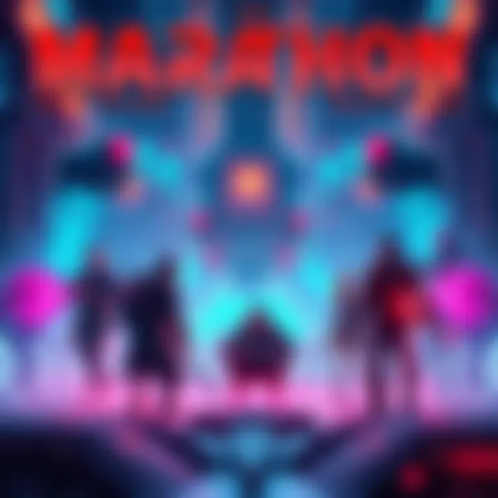 A vibrant scene from Marathon showcasing its futuristic setting with characters and action elements