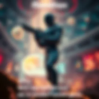 Cover art featuring a futuristic setting with a character in a sleek suit aiming a weapon, surrounded by vibrant visuals representing the game's world