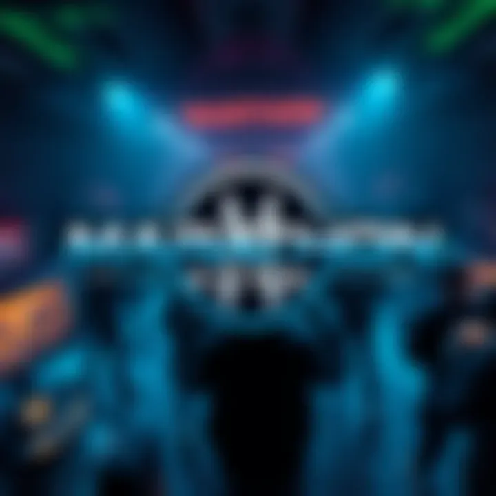 The logo of Marathon game against a backdrop of an intense gaming scene with players engaged in action