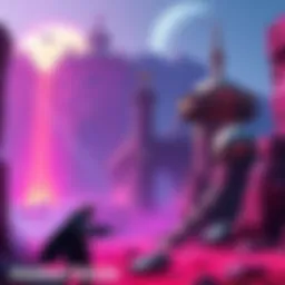 A vibrant scene from Marathon featuring detailed environments and characters, showcasing its rich lore and visuals, contrasted with a loot-focused gameplay vibe.