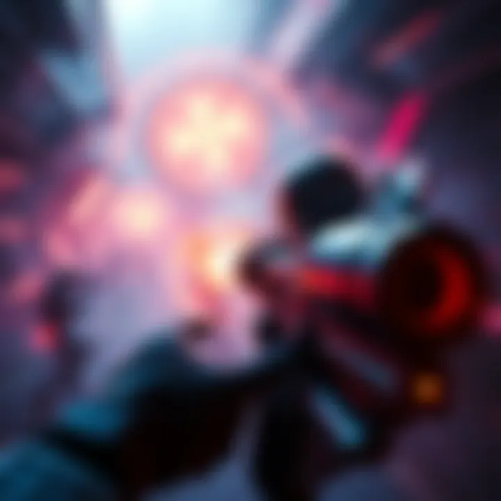 A player engages in a fast-paced gunfight in Marathon, showcasing dynamic action and vibrant visuals.