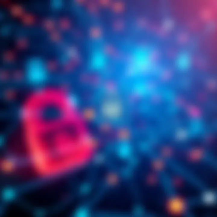 Marathon Networking and Security An abstract illustration showing digital security symbols with a backdrop of network connections, representing networking and security trends in Marathon.