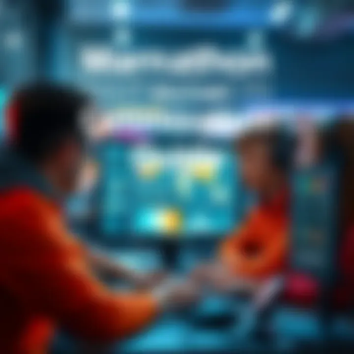 Marathon Optimization Guide Cover A group of PC gamers discussing strategies and tips for marathon optimization while looking at a computer screen.