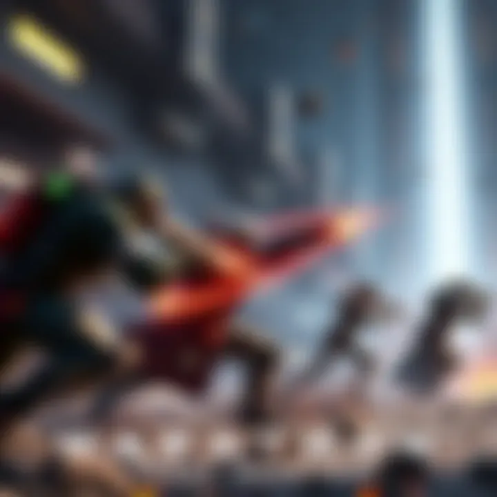 Marathon Player vs Player Action A dynamic scene showing players in Marathon engaged in fast-paced combat, highlighting quick kills without social signals. The game's vivid aesthetics are visible as characters clash in a detailed env...