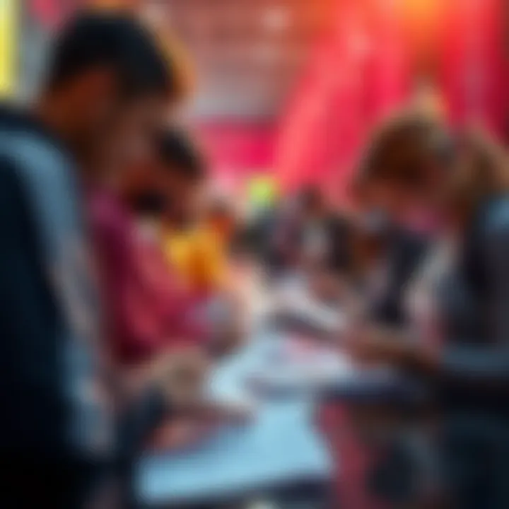 People completing surveys for the upcoming marathon event to share their preferences